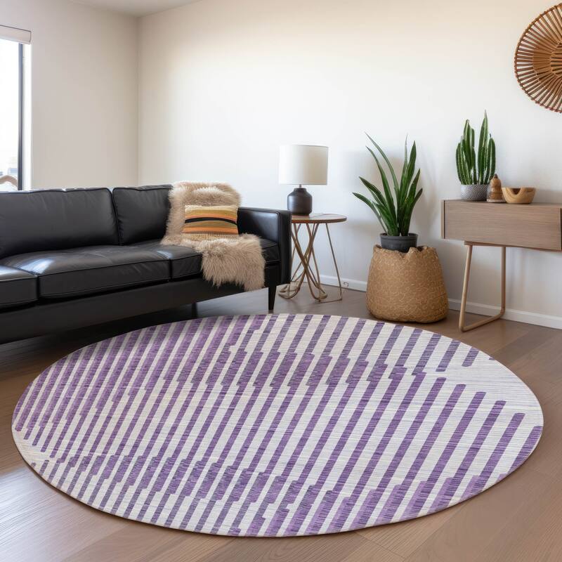 Premium Washable Super Soft Modern Allure Mayfield Rug - Purple - 8' x 8'