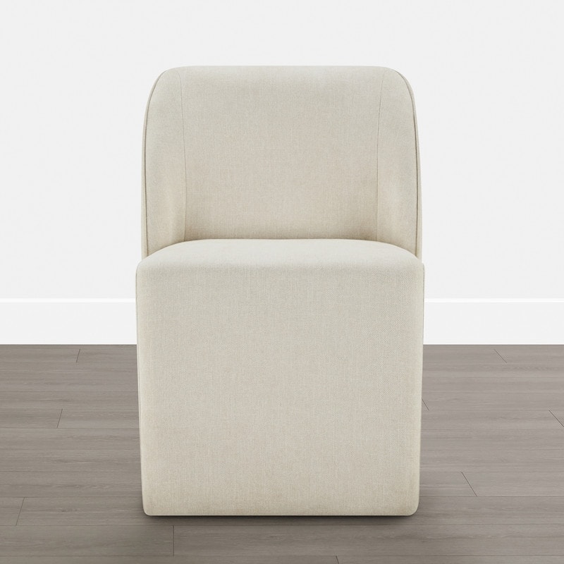 Spruce & Spring Modern Upholstered Dining Chair with Hidden Casters