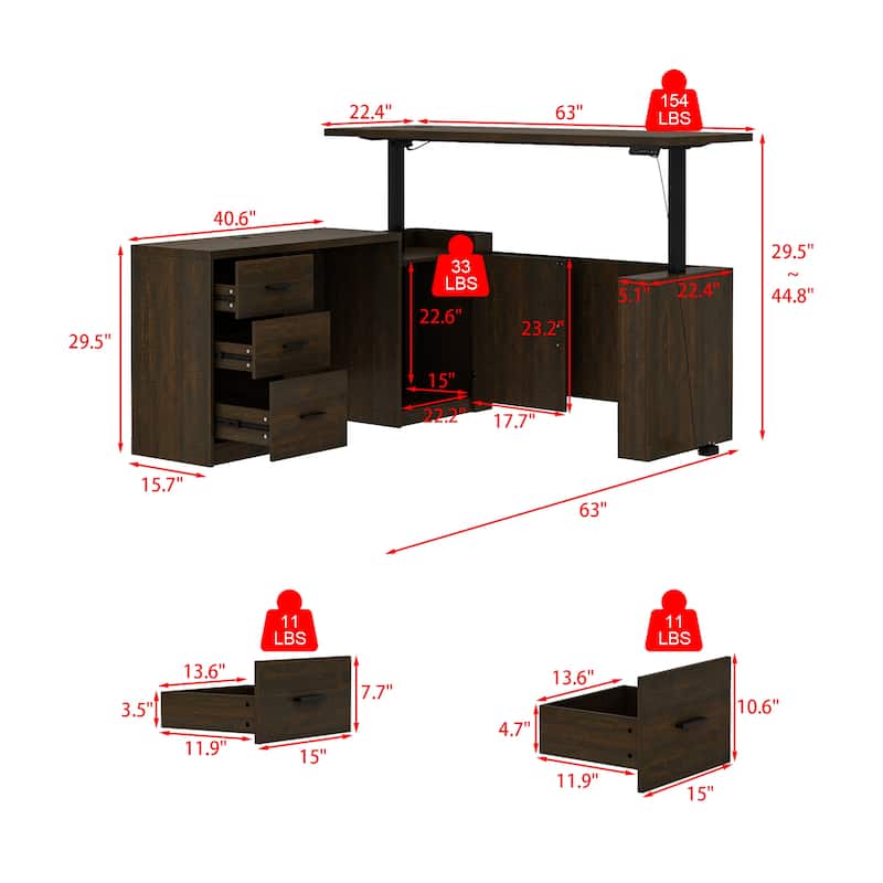 L-Shaped Office Computer Desk with Adjustable Tableboard Study Desk