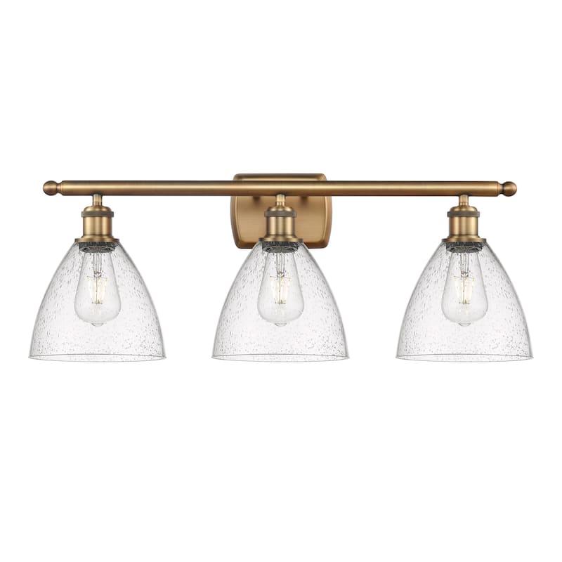 Innovations Lighting 516-3W-11-28 Bristol Vanity Bristol 3 Light 28" - Brushed Brass / Seedy
