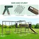 preview thumbnail 8 of 8, 660lbs Swing Set for Backyard with Saucer Swing, Climbing Net, Trapeze Bar, Slide, Outdoor Playset for Kids