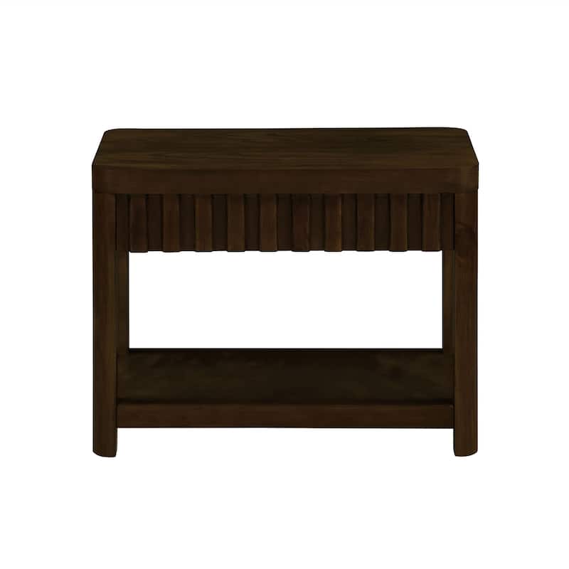 25-inch Farmhouse Side Table with Solid Wood Legs