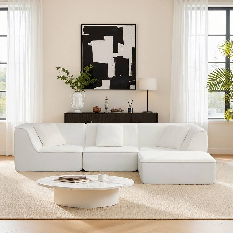 Spruce & Spring Compressed Modular Sectional Boneless Sofa for Living Room