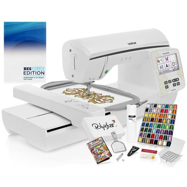 slide 2 of 9, Brother Innov-is NQ1700E ( NQ 1700E / NQ1700 ) 6" x 10" Embroidery Field Embroidery Machine w/ Grand Slam Embroidery Package LCD Screen/Automatic Needle Threader - White - Embroidery