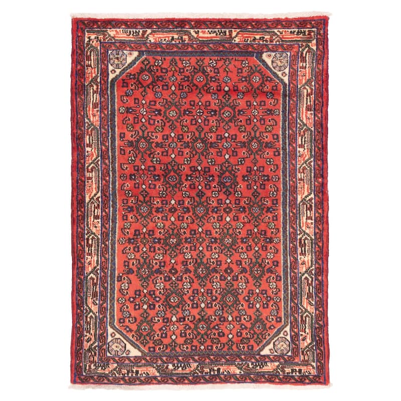 ECARPETGALLERY Hand-knotted Andelz Red Wool Rug - 3'3 x 4'9