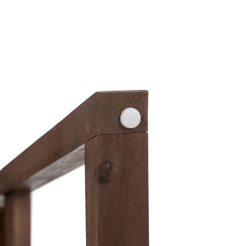 Round Patio Dining Table Set for 6 with Umbrella Hole Durable Acacia Wood Outdoor Furniture