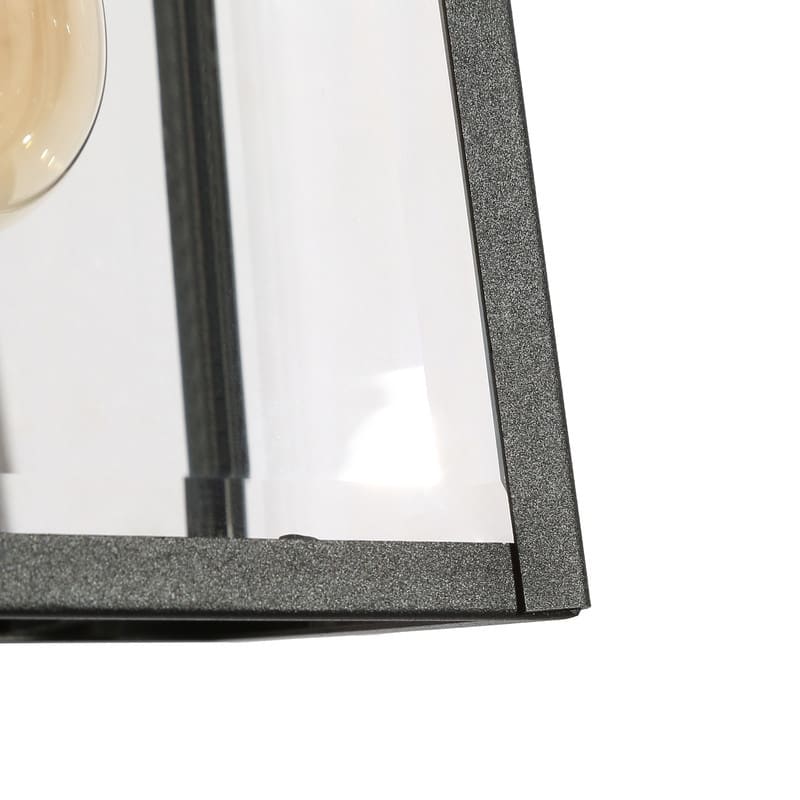 Bern 1-Light Black Lantern Outdoor Wall Sconce Lights Patio Glass Lamps - L 6"x W 6.5"x H 10.5"