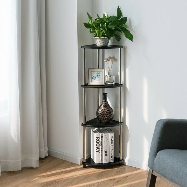 Shop Costway 4 Tier Corner Shelf Light Duty Shelf Living Room