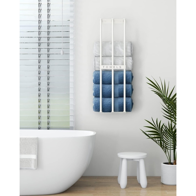 Wallniture Moduwine Wall Mount Towel Rack for Bathroom Wall Decor, Round  Shape, 3 Sectional (Set of 2) - Bed Bath & Beyond - 33258041
