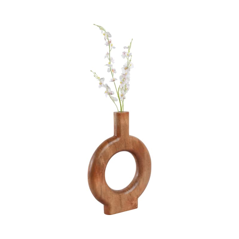 Wood Flower Vase Decorative Sculptural Tall Profile for Any Space