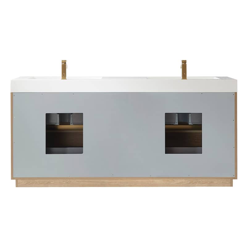 Huesca Double Bath Vanity with Composite Sink Top and Mirror