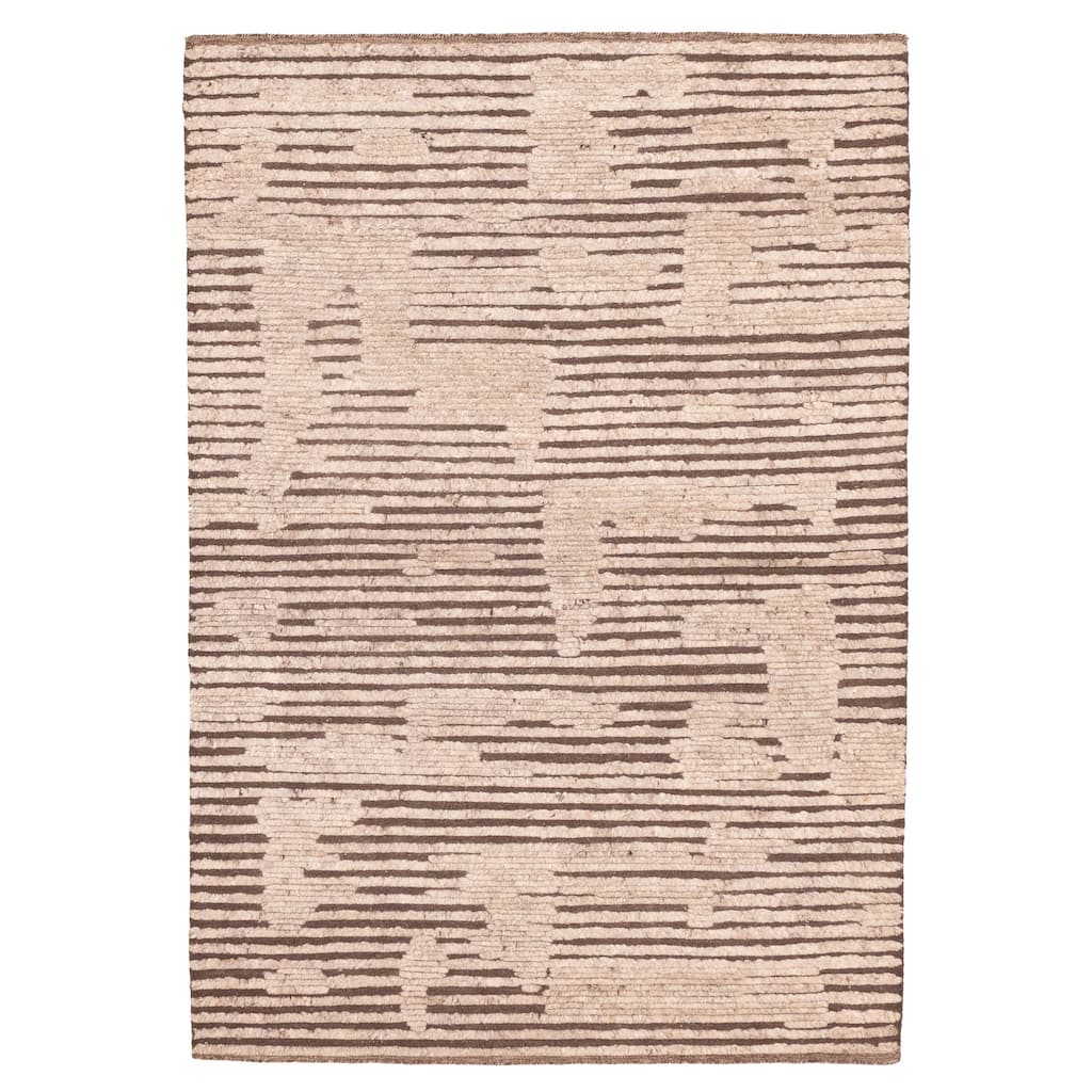 ECARPETGALLERY Hand-knotted Tangier Tan Wool Rug - 5'6 x 7'11