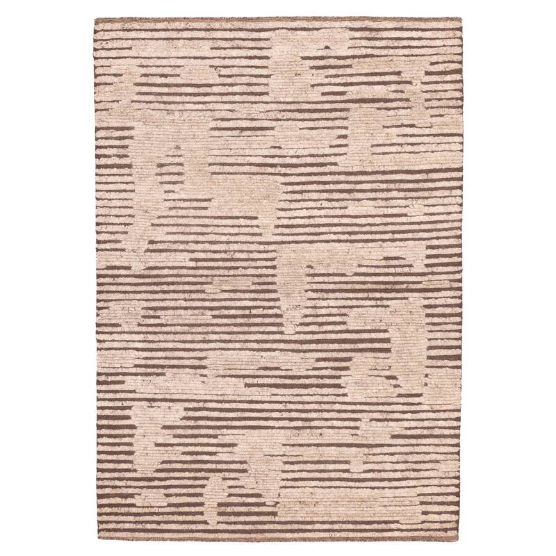 ECARPETGALLERY Hand-knotted Tangier Tan Wool Rug - 5'6 x 7'11