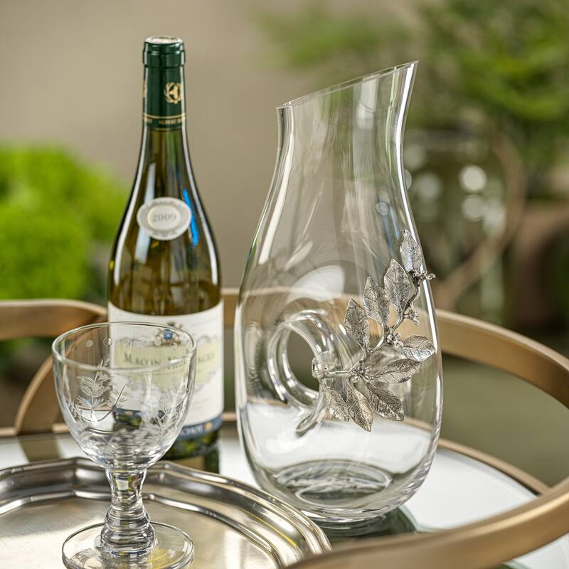 Lemon Pewter & Glass Pierced Pitcher