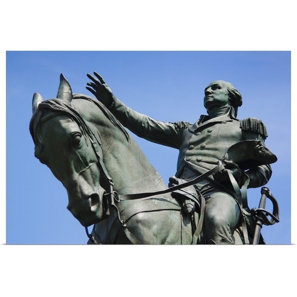 "USA, New York City, Bowery, George Washington statue" Poster Print