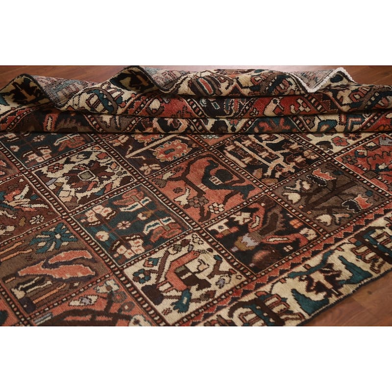 Garden Design Bakhtiari Persian Vintage Area Rug Handmade Wool Carpet - 5'0"x 9'0"