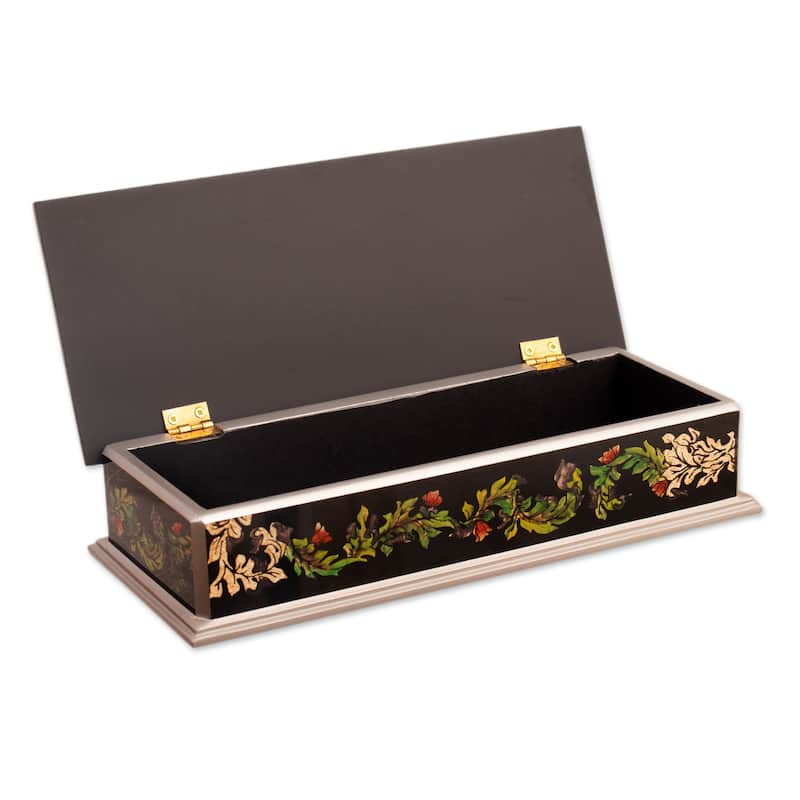 Novica Handmade Courageous King Reverse-Painted Glass Decorative Box