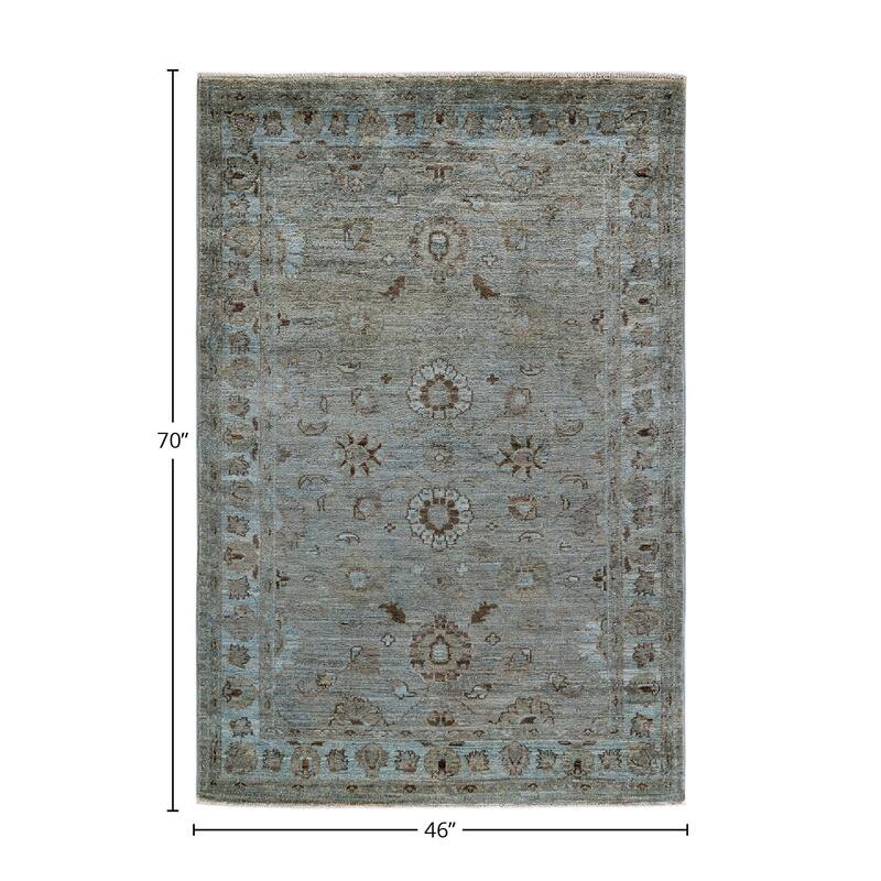 Vibrance, One-of-a-Kind Hand-Knotted Area Rug - Gray, 3' 10" x 5' 10" - 3' 10" x 5' 10"