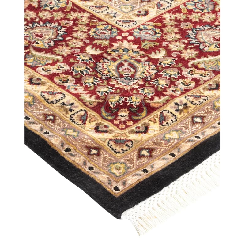 Overton Hand Knotted Wool Vintage Inspired Traditional Mogul Black Area Rug - 9 x 12