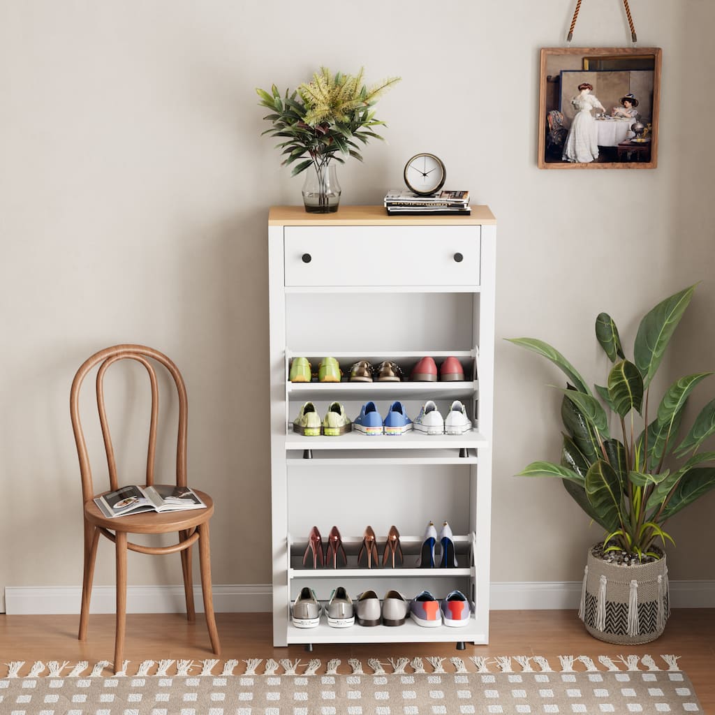 Free Standing Shoe Rack with Adjustable Panel