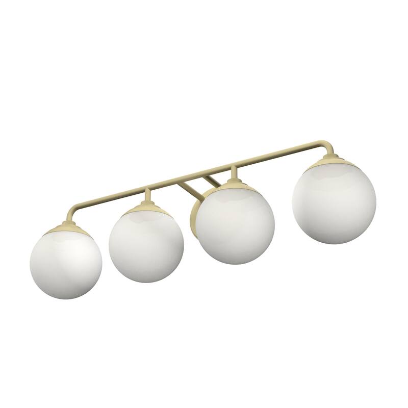 Hunter Hepburn 4-Light Bathroom Vanity Wall Light - Damp Rated - Vintage, Mid-Century