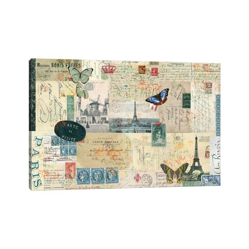iCanvas "Postcards Of Paris I" by Sandy Lloyd Canvas Print