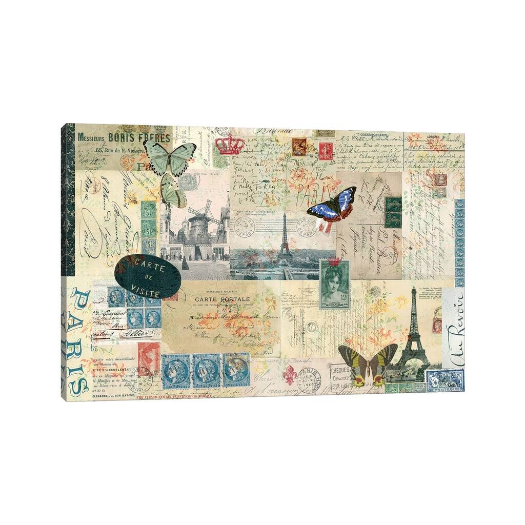 iCanvas "Postcards Of Paris I" by Sandy Lloyd Canvas Print
