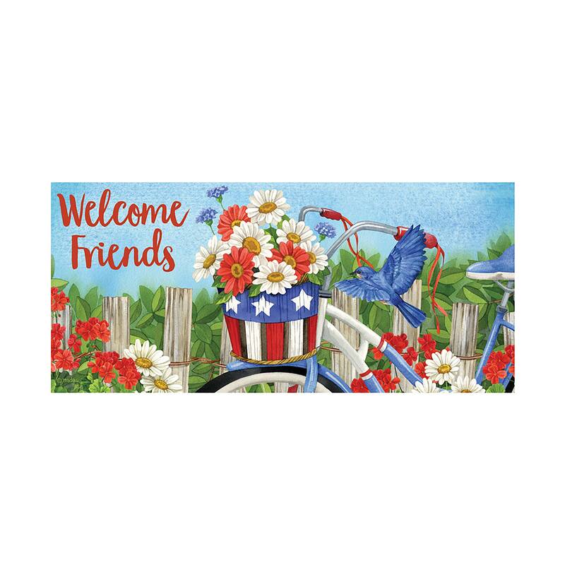 Sassafras Spring Summer Holidays Set of 4 Door Mats with Display Frame