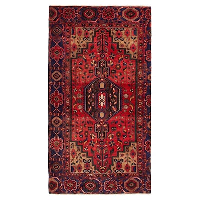 ECARPETGALLERY Hand-knotted Andelz Red Wool Rug - 3' 10" x 6' 6"