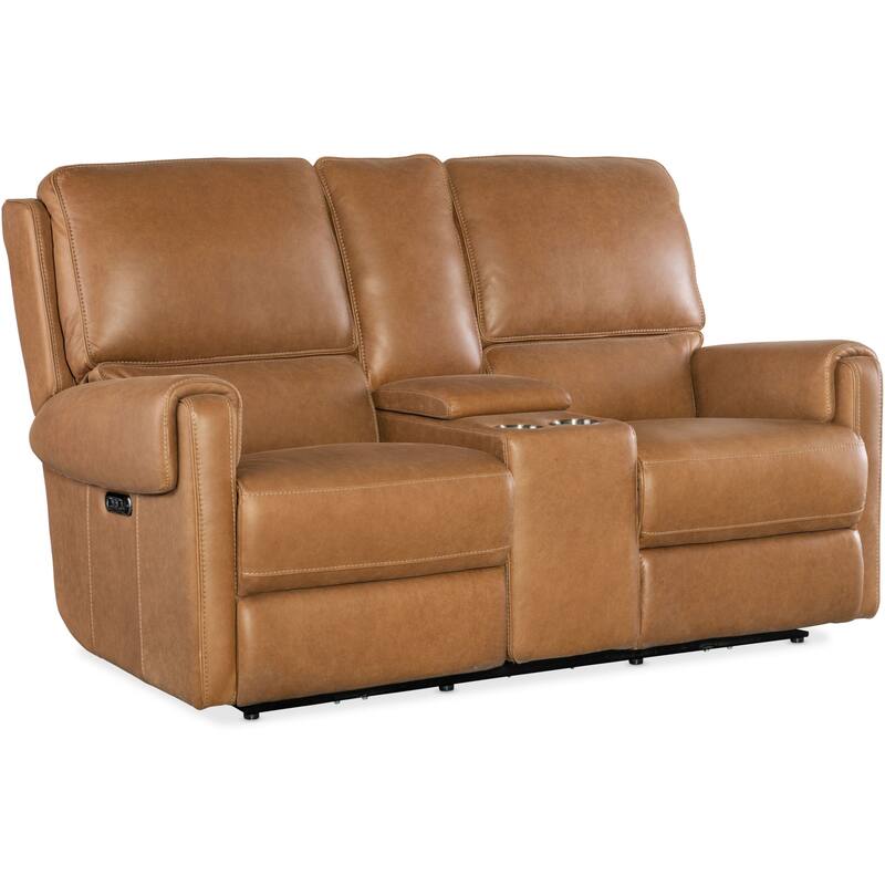 Hooker Furniture SS718-PHZC2 Somers 70" Wide Leather Loveseat with - Denver Coffee