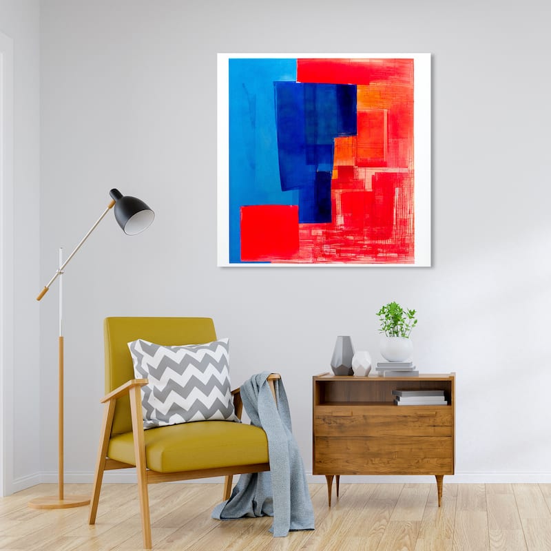 Wynwood Studio Abstract Hot and Cold Abstract Blue and Modern & Contemporary Wall Art Canvas Print - 30 x 30