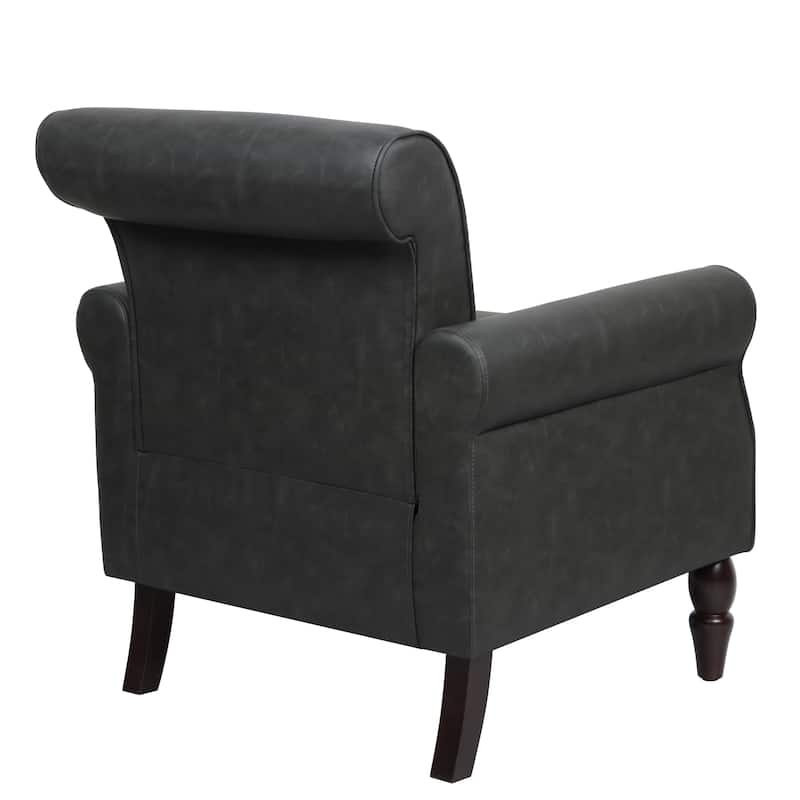 Mid-Century Modern Accent Chairs with Nailhead Trim