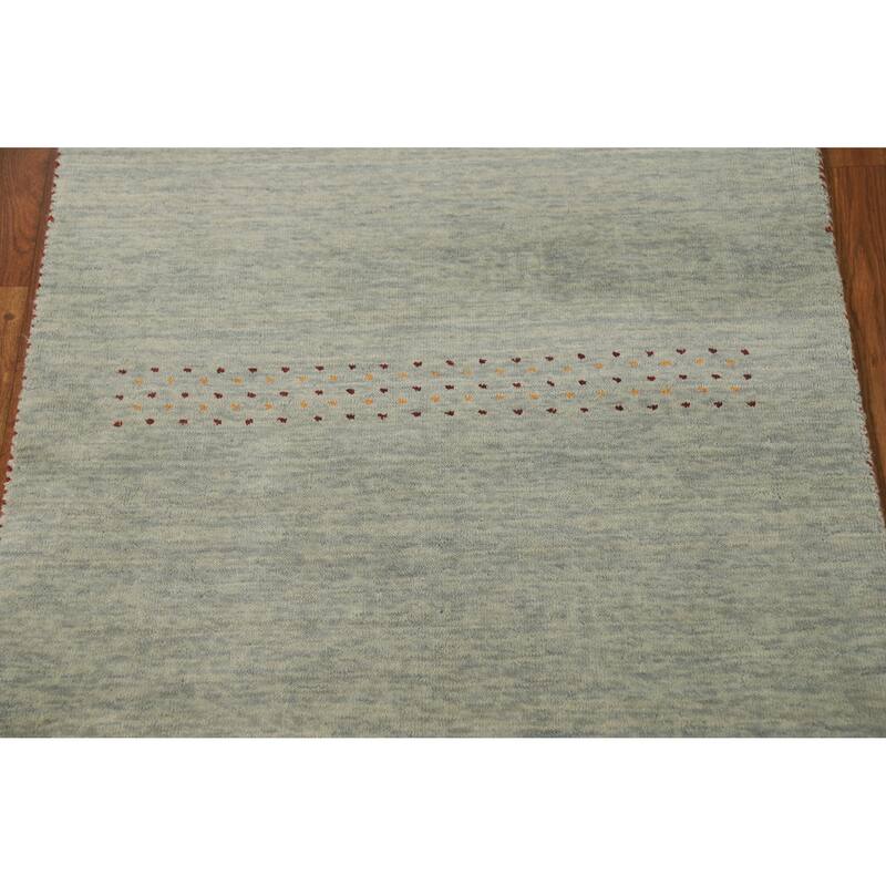 Hand Knotted Oriental 100% Wool Carpet Tribal Animal Pictorial Green Gabbeh Area Rug - 5' 0'' X 3' 0''