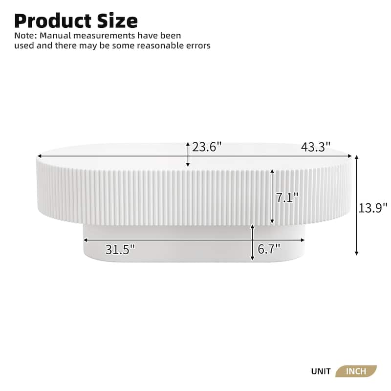 Modern Round Drum Coffee Table with Sturdy Base