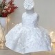 preview thumbnail 5 of 5, Special Occasion Dress with Flowers on Tulle and Skirt for Toddler White - 2T