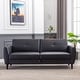 preview thumbnail 6 of 12, PU Leather Covertable Futon Sofa Bed with Storage - Brown Black