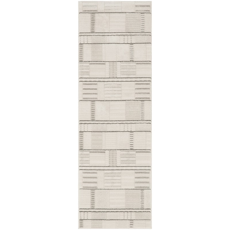 Nourison Nordic Indoor only Geometric Area Rug - 2' x 6' - Ivory/Grey - Runner