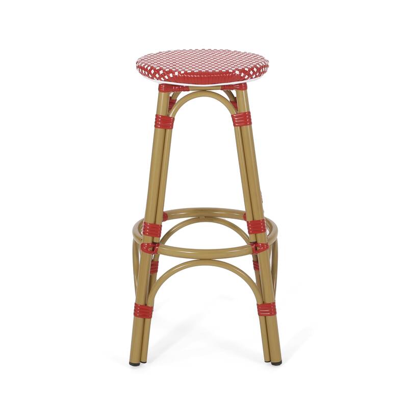 Starla Outdoor Aluminum and Wicker 29.5 Inch Barstools (Set of 4) by Christopher Knight Home