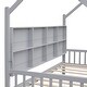 preview thumbnail 30 of 30, Twin Size House Bed with 2 Drawers & Storage Shelf, Wooden Low Platform Bedframe Daybed with Roof for Kids, Teens, Girls, Boys
