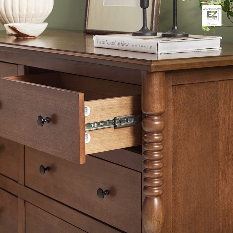 Walker Edison Easy Assembly 6-Drawer Dresser with Wood-Turning Details