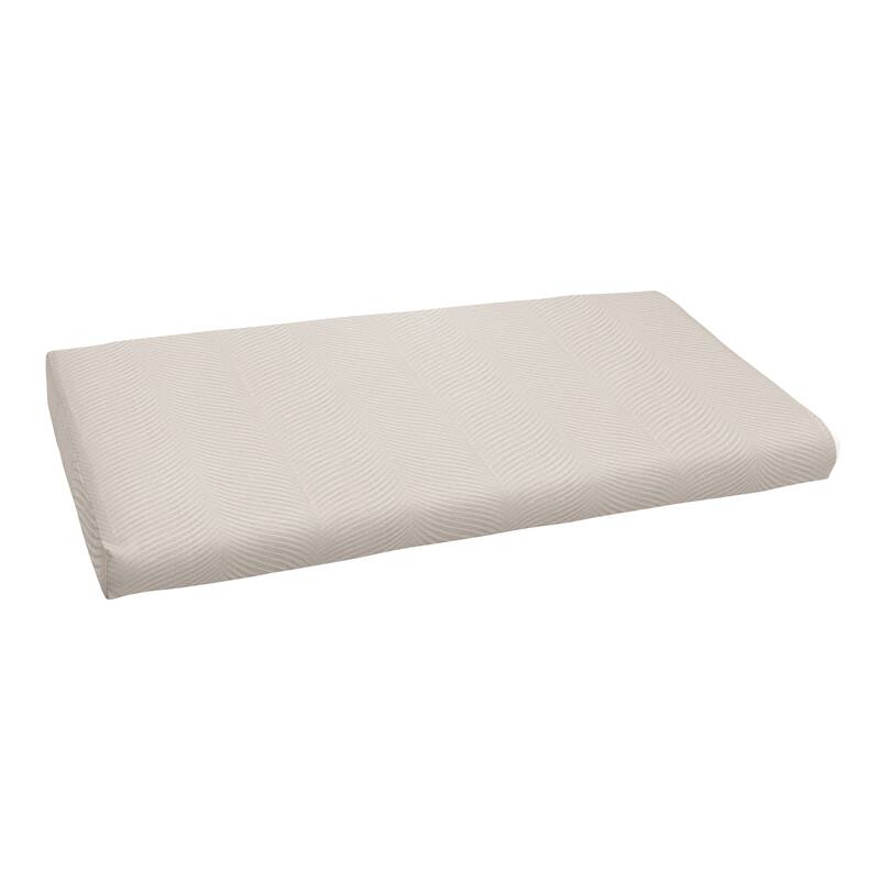 Sorra Home Sunbrella Leaf Pattern Indoor/Outdoor Round-front Bench Cushion