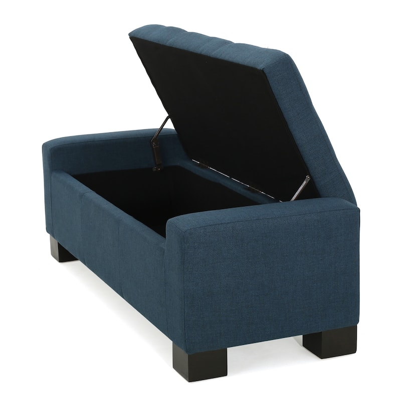 50.25" Storage Bench, Storage Ottoman Bench with Safety Hinge, Upholstered Entryway Bench with Seating for Bedroom