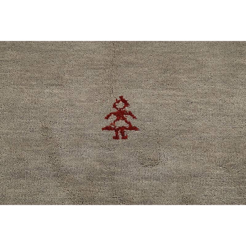 Tribal Gabbeh Indian Accent Rug Handmade Bedroom Beige Wool Carpet - 3'11"x 5'10"