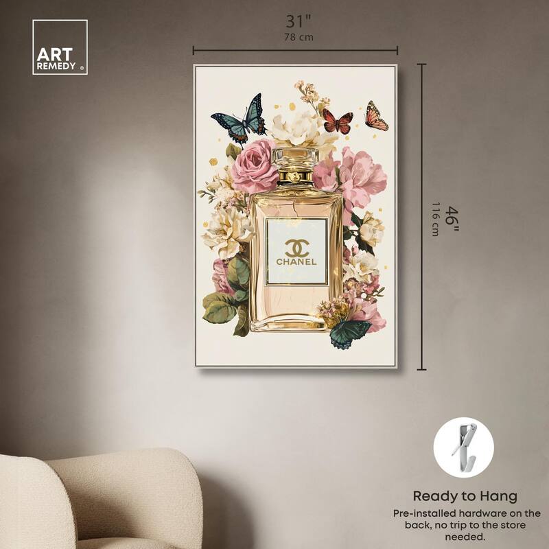 Glam Bloom Butterfly Perfume Canvas by Art Remedy