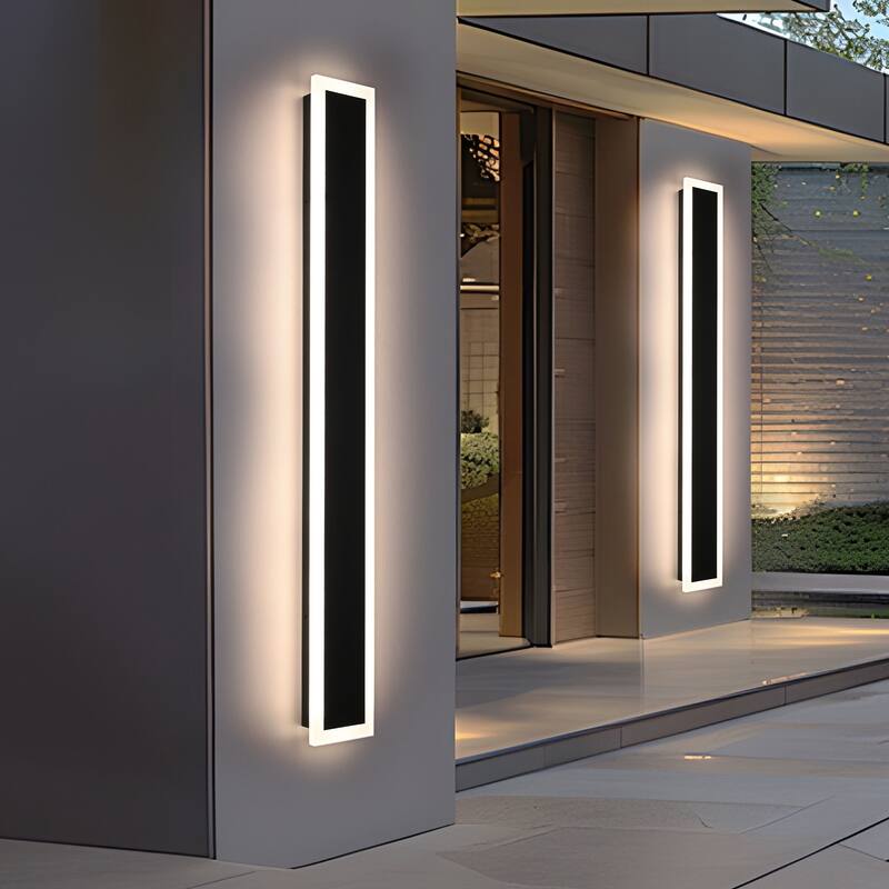 2-Pack 48" RGB Smart Outdoor Wall Lights - Black