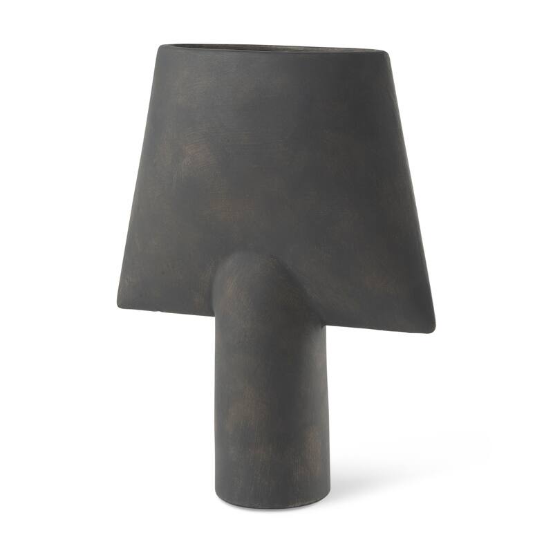 Rylee Dark Brown Ceramic Vase (13") - 9.8L x 3.5W x 13.0H - 9.8L x 3.5W x 13.0H - Earthy Brown