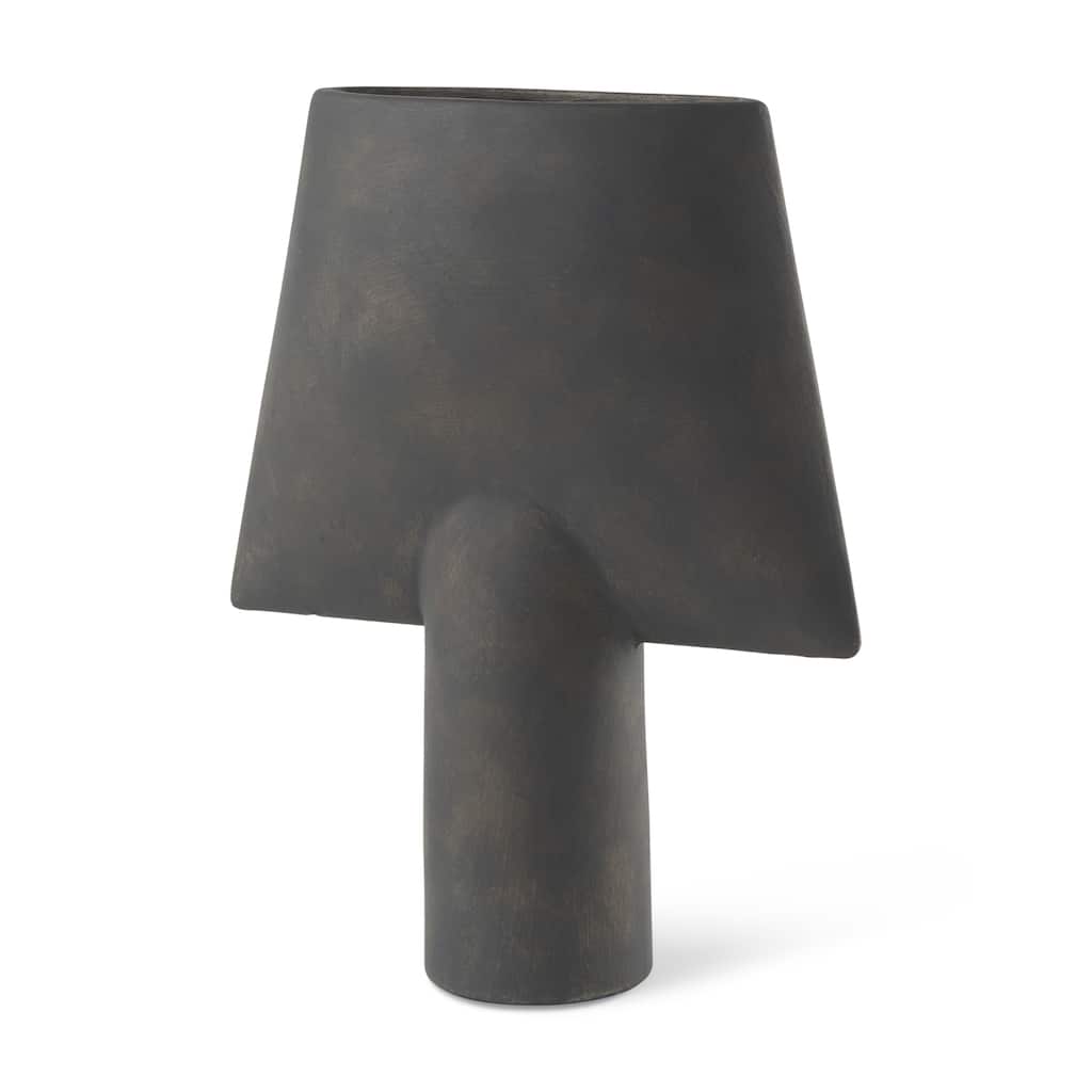 Rylee Dark Brown Ceramic Vase (13") - 9.8L x 3.5W x 13.0H