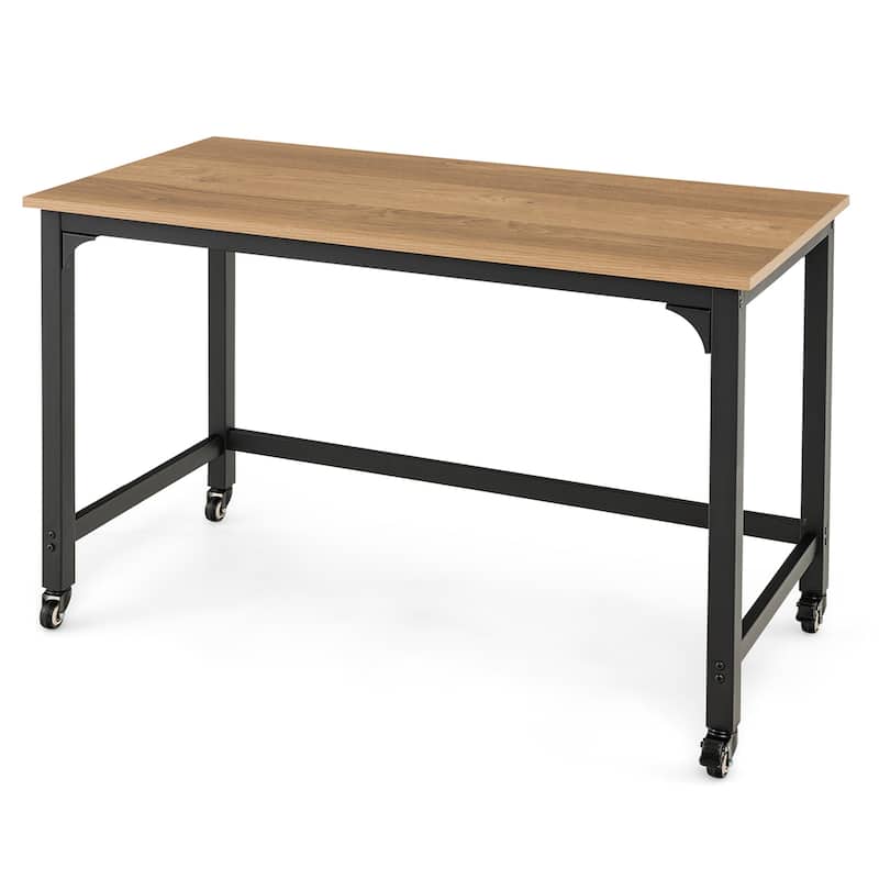 Costway 1/2/4 PCS Rolling Computer Desk Metal Frame PC Laptop Table