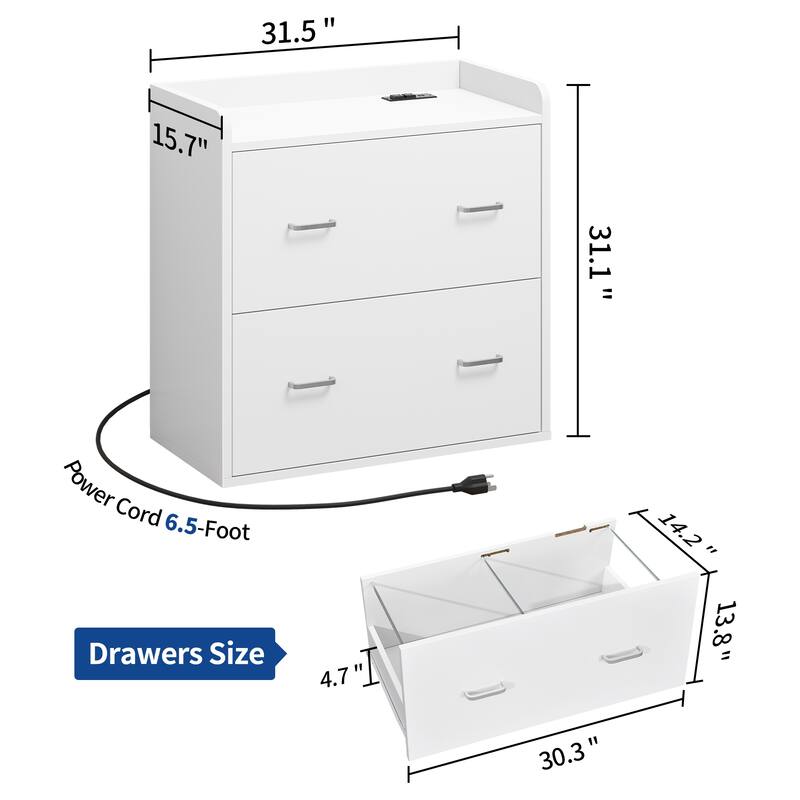 Moasis 2-Drawer File Cabinet Lateral Filing Cabinet Home Office File Cabinet