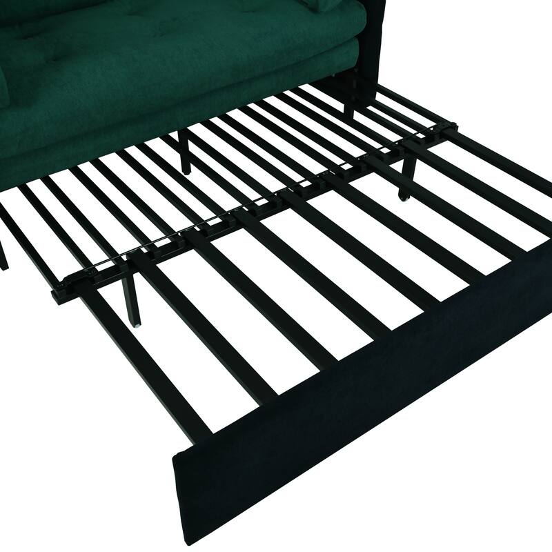 74.01" Chenille 3-in-1 Convertible Sleeper Sofa Bed with Storage